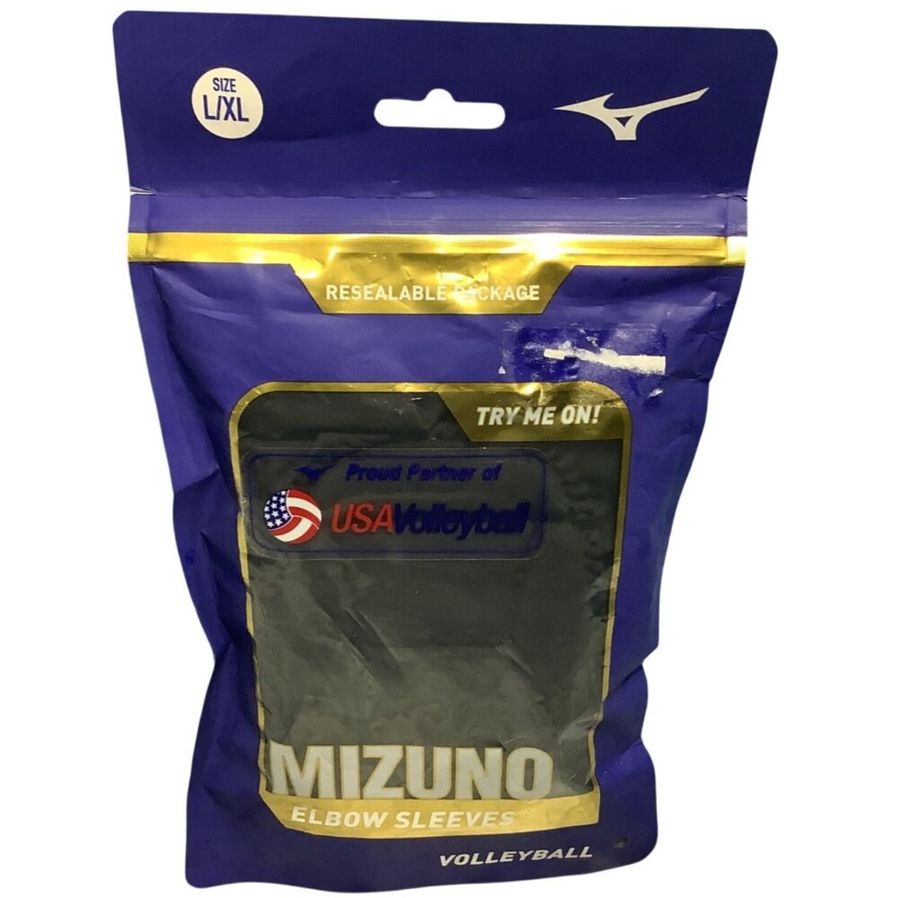 Mizuno Padded Elbow Sleeves L/XL Black Volleyball Protective Gear Durable - Picture 4 of 4